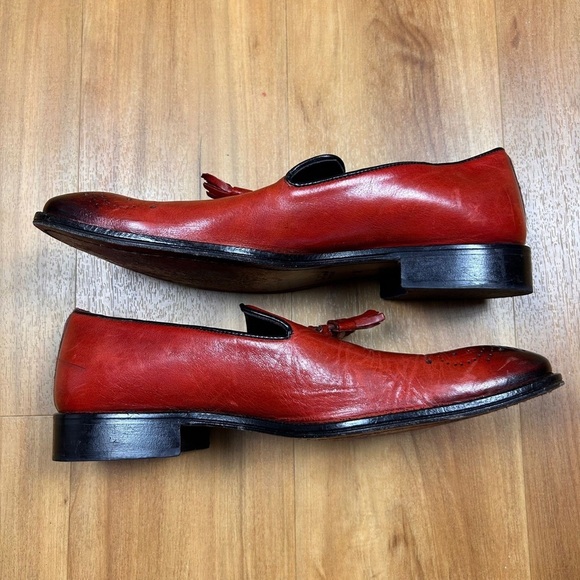 Vero Cuoio‎ Made in Italy Men’s Burgundy Leather Tassel Loafers Size 40 main image 5